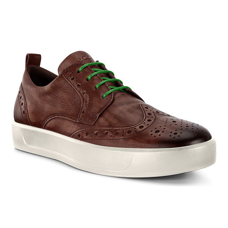 Zapatos Con Cordones Ecco Soft 8 Para Hombre,Marrones,735640-VOH